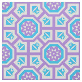 Turquoise Lavendel Paars Marokkaans Geometrisch Stof (Swatch)