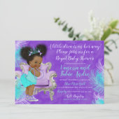 Turquoise Lavendel Waterverf Baby shower Kaart (Staand voorkant)