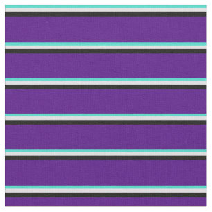 Turquoise, Lavender, Black & Indigo Pattern Stof