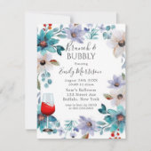 Turquoise Lavender Floral Brunch & Bubble Kaart (Voorkant)