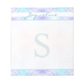 Turquoise Lavender Waves Monogram Notitieblok (Voorkant)