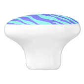 Turquoise Lavender Zebra Leopard Skin Monogram Keramische Knop (Zijkant)