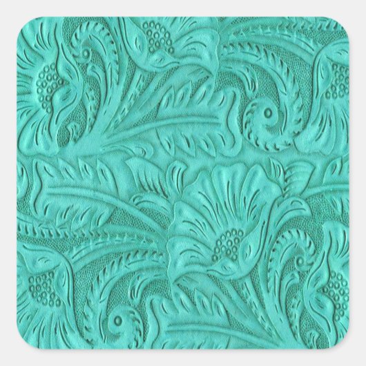 Turquoise Leather Print Stickers (Voorkant)