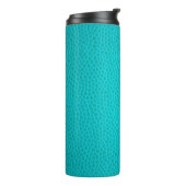 Turquoise leather skin texture skin thermosbeker (Gedraaid links)