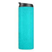 Turquoise leather skin texture skin thermosbeker (Geroteerd rechts)