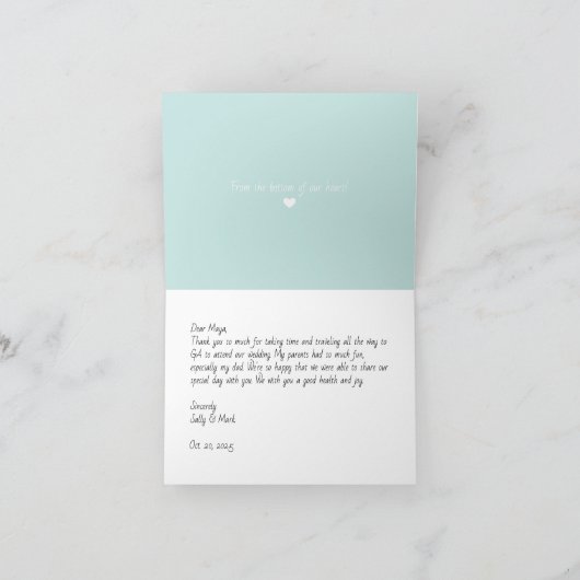 Turquoise Leaves Hartelijk dank voor elke gelegenh Kaart (Binnen)