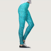  Turquoise Leaves Leggings (Rechts)