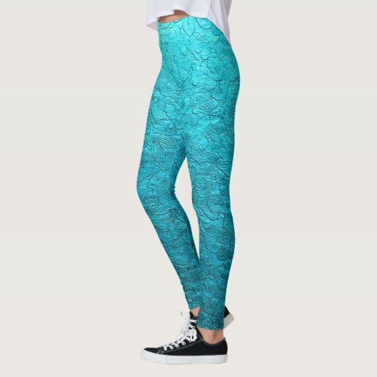  Turquoise Leaves Leggings (Links)