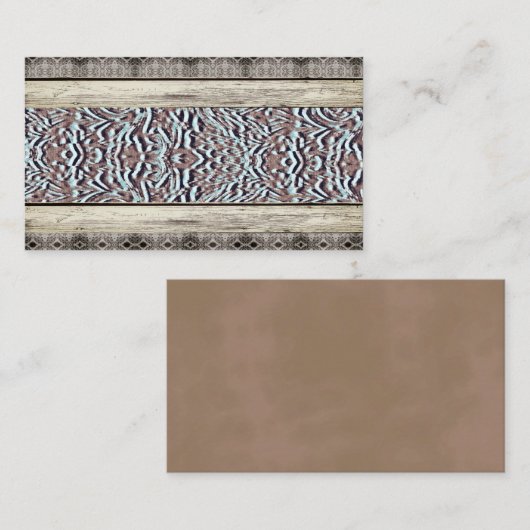 Turquoise lederen land Westerne Visitekaartjes (Voorkant / Achterkant)