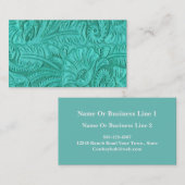 Turquoise lederen print Visitekaartjes (Voorkant / Achterkant)