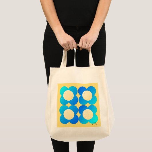 Turquoise-Lemon Floral Tas (Voorkant (product))