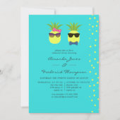 Turquoise & Lemon Tropical Summer Rehearsal Dinner Kaart (Voorkant)