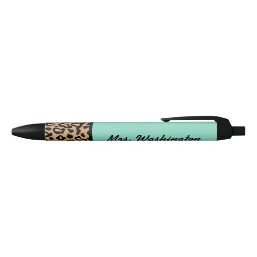 Turquoise Leopard Kantoor Pen Gift (Bovenkant)