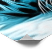 Turquoise leopard met blauwe ogen poster (Hoek)