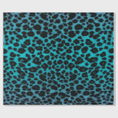 Turquoise Leopard Print Cadeaupapier (Vlak)