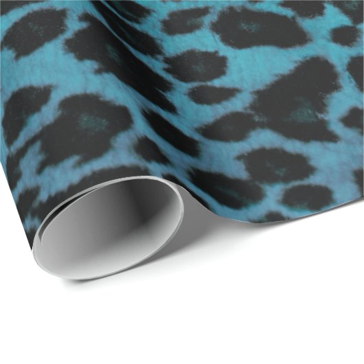 Turquoise Leopard Print Cadeaupapier (Rol Hoek)