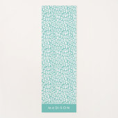 Turquoise Leopard Print gepersonaliseerd Yogamat (Voorkant)