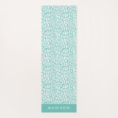 Turquoise Leopard Print gepersonaliseerd Yogamat (Achterkant)