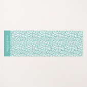 Turquoise Leopard Print gepersonaliseerd Yogamat (Voorkant (horizontaal))
