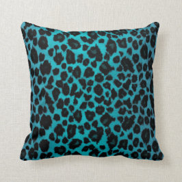 Turquoise Leopard Print Kussen
