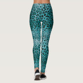 Turquoise Leopard Print Leggings (Achterkant)
