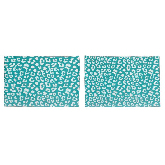 Turquoise Leopard Print Patroon Kussensloop (Achterkant-Set)