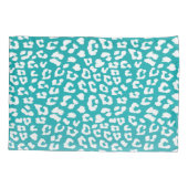 Turquoise Leopard Print Patroon Kussensloop (Achterkant-Links)