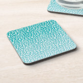 Turquoise Leopard Print Pattern Bier Onderzetter (Linkerzijde)
