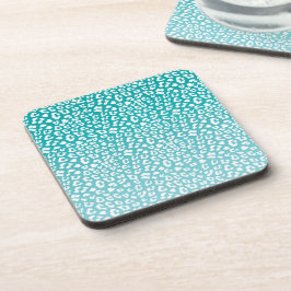 Turquoise Leopard Print Pattern Bier Onderzetter
