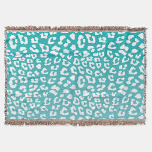Turquoise Leopard Print Pattern Deken