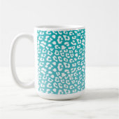 Turquoise Leopard Print Pattern Koffiemok (Links)