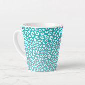 Turquoise Leopard Print Pattern Latte Mok (Linkerhoek)