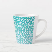 Turquoise Leopard Print Pattern Latte Mok (Rechts)