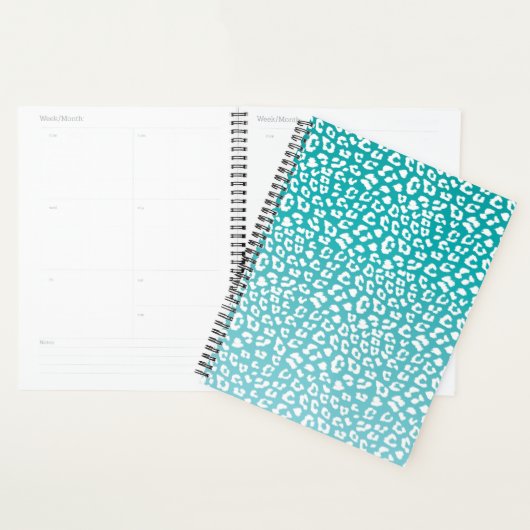 Turquoise Leopard Print Pattern Planner (Display)