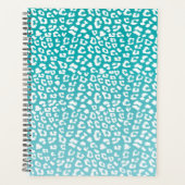 Turquoise Leopard Print Pattern Planner (Voorkant)