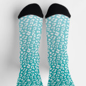 Turquoise Leopard Print Pattern Sokken (Top)