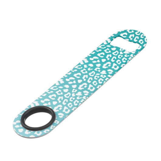 Turquoise Leopard Print Pattern Speed Flessenopener (Achterkant Gekanteld)