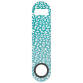 Turquoise Leopard Print Pattern Speed Flessenopener (Voorkant)