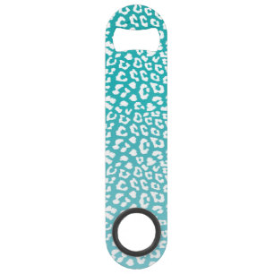 Turquoise Leopard Print Pattern Speed Flessenopener