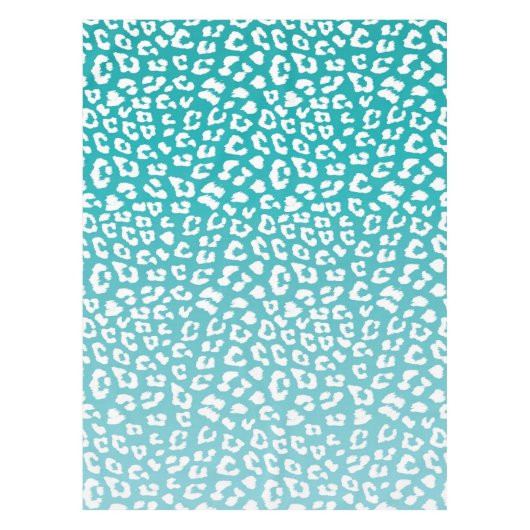 Turquoise Leopard Print Pattern Tafelkleed (Voorkant)
