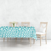 Turquoise Leopard Print Pattern Tafelkleed