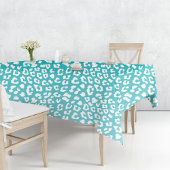 Turquoise Leopard Print Pattern Tafelkleed