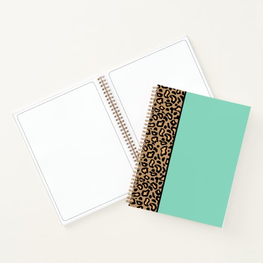 Turquoise Leopard Schetsboek Notitieboek (Binnen)