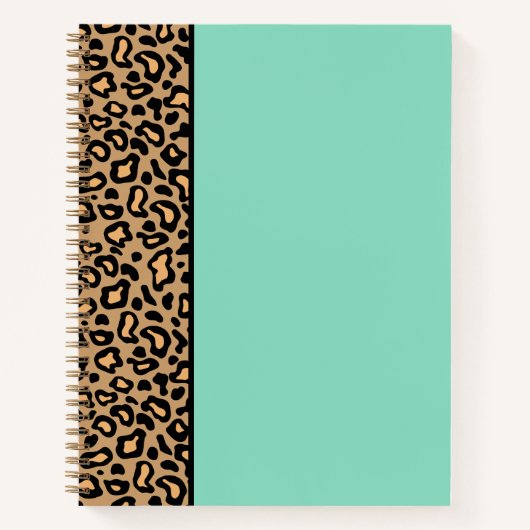 Turquoise Leopard Schetsboek Notitieboek (Voorkant)