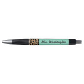 Turquoise Leopard Teacher School Kantoor Pen Gift (Voorkant)
