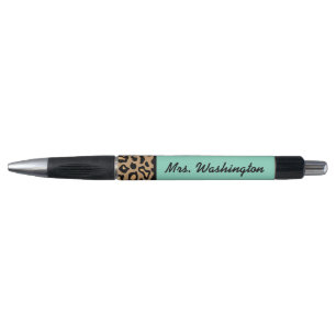 Turquoise Leopard Teacher School Kantoor Pen Gift