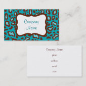 Turquoise Leopard-Visitekaartje Visitekaartje (Voorkant / Achterkant)