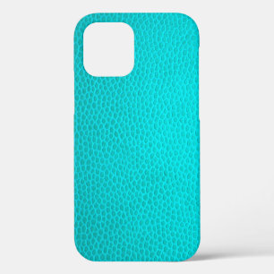Turquoise leren huid textuur huid iPhone 12 hoesje