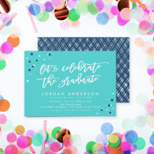 Turquoise Let's vieren de Afstuderen partij van he