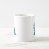 Turquoise Letter A blauwe eucalyptuskrans Koffiemok (Center)